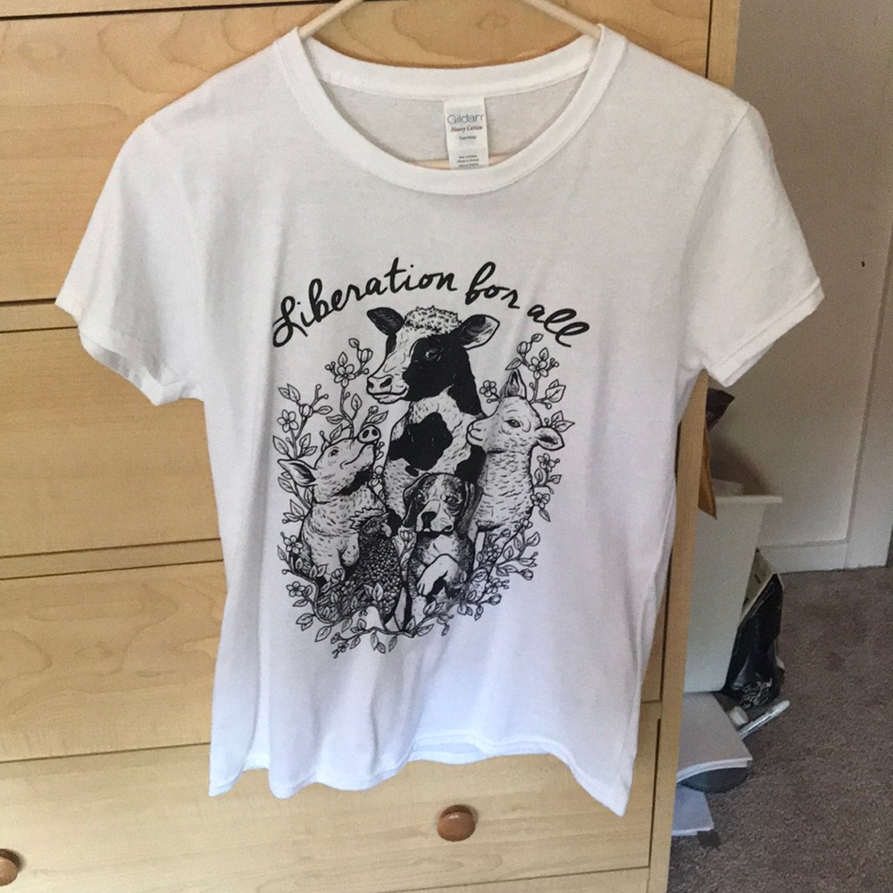 Liberation for all Vegan pride t shirt